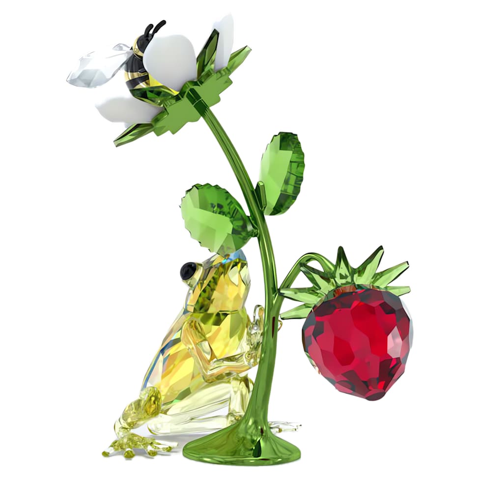 Idyllia Frog, Bee and Strawberry by SWAROVSKI