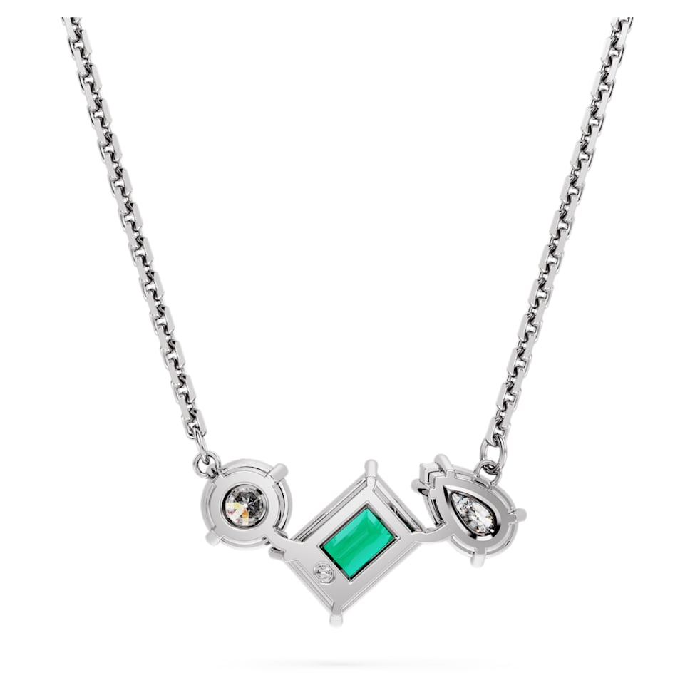 Mesmera pendant, Mixed cuts, Green, Rhodium plated by SWAROVSKI