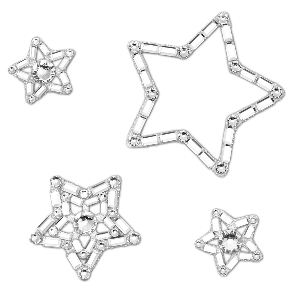Body jewel, Set (4), Star, White by SWAROVSKI