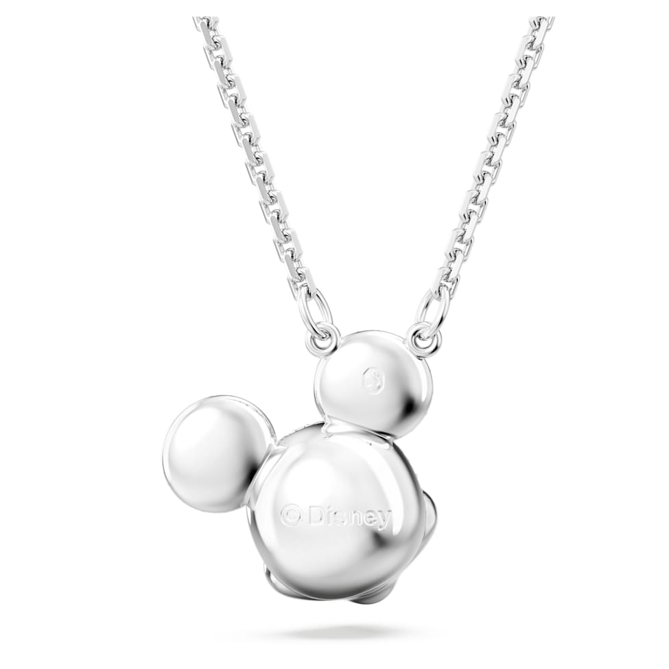 Disney Mickey Mouse pendant, Head-shaped, White, Rhodium plated by SWAROVSKI