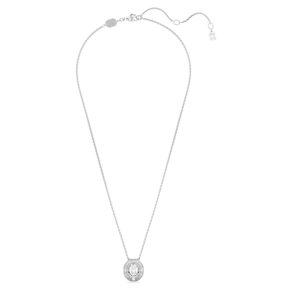 Mesmera pendant, Octagon cut, Small, White, Rhodium plated by SWAROVSKI