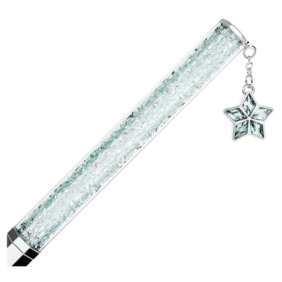 Crystalline ballpoint pen, Star, Blue, Chrome plated by SWAROVSKI