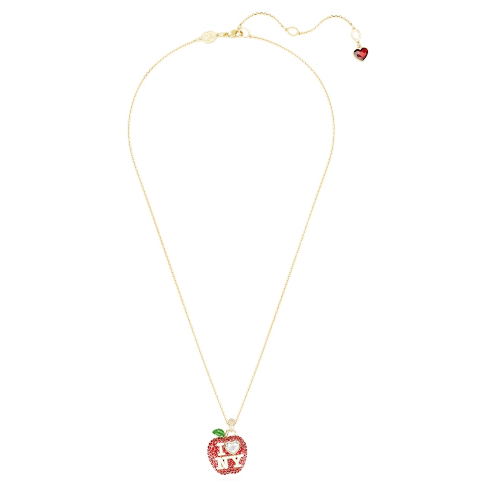 I LOVE NY pendant, Red, Gold-tone plated by SWAROVSKI