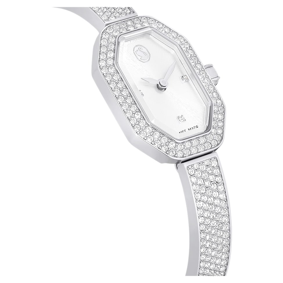 Dextera Bangle watch, Swiss Made, Metal bracelet, Silver Tone, Stainless steel by SWAROVSKI