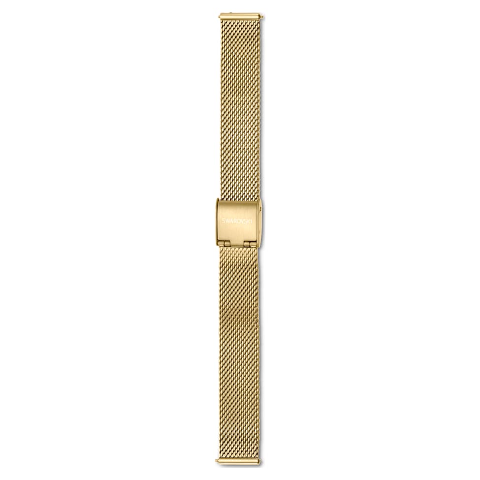 Watch strap, 13 mm (0.51") width, Metal, Gold-tone finish by SWAROVSKI