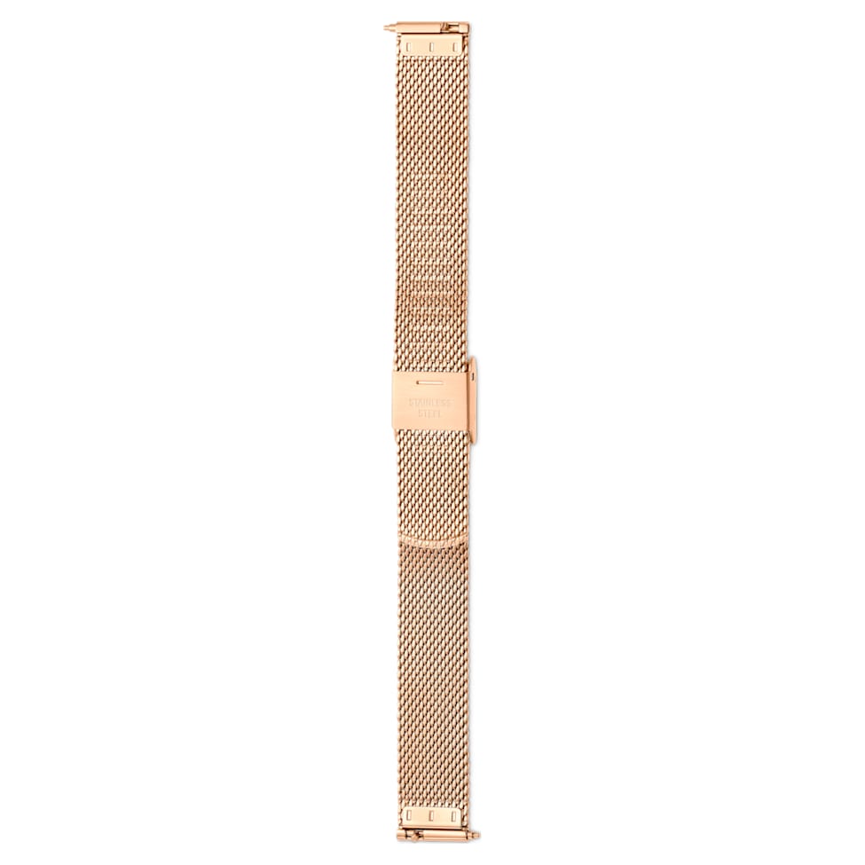 Watch strap, 13 mm (0.51") width, Metal, Rose gold tone, Rose gold-tone finish by SWAROVSKI