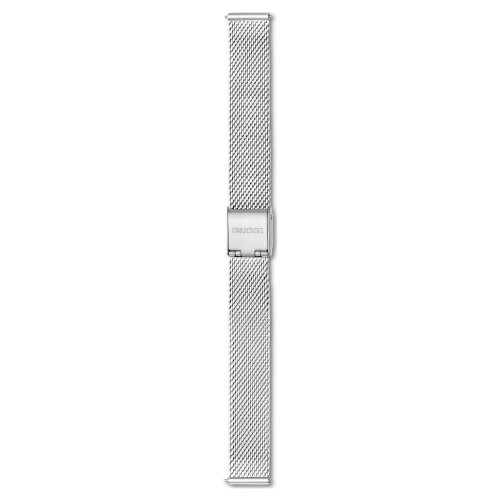 Watch strap, 13 mm (0.51") width, Metal, Silver Tone, Stainless steel by SWAROVSKI
