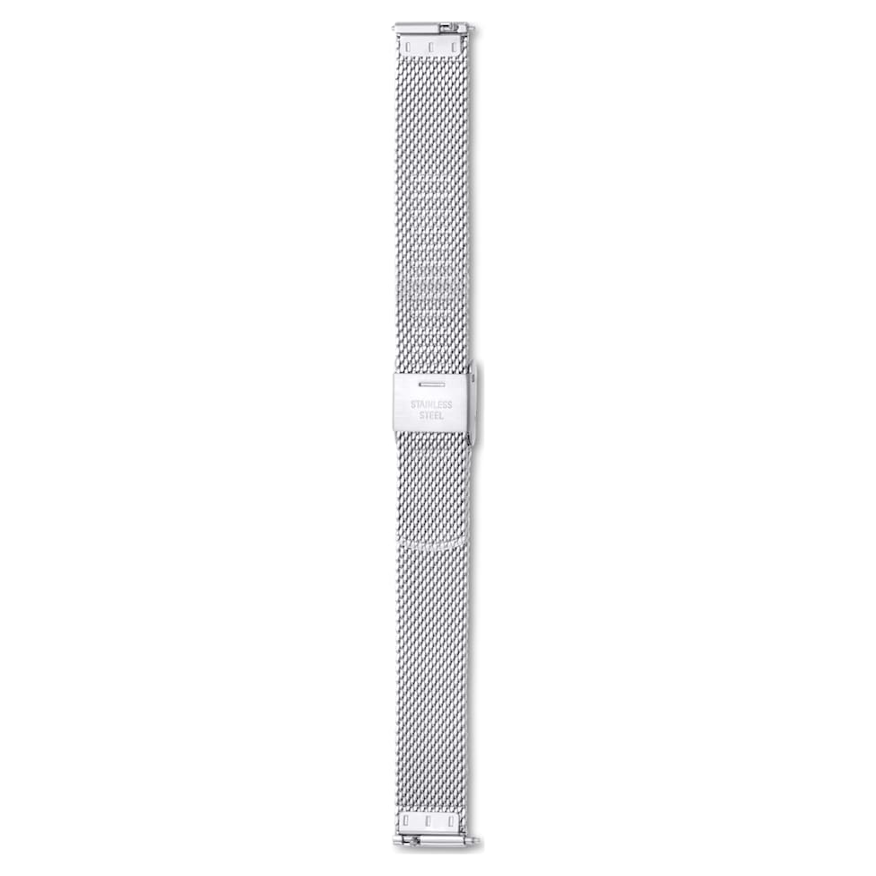 Watch strap, 13 mm (0.51") width, Metal, Silver Tone, Stainless steel by SWAROVSKI
