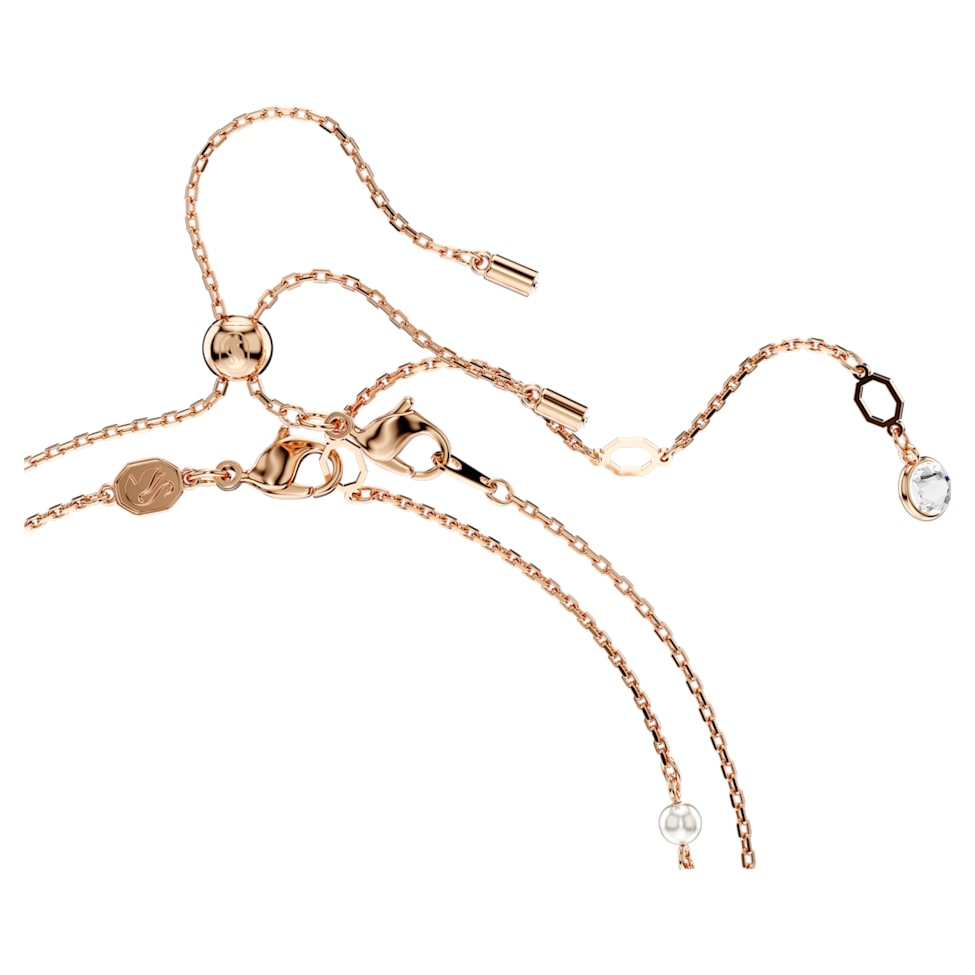 Dragon & Phoenix layered necklace, Dragon’s claw, White, Rose gold-tone plated by SWAROVSKI