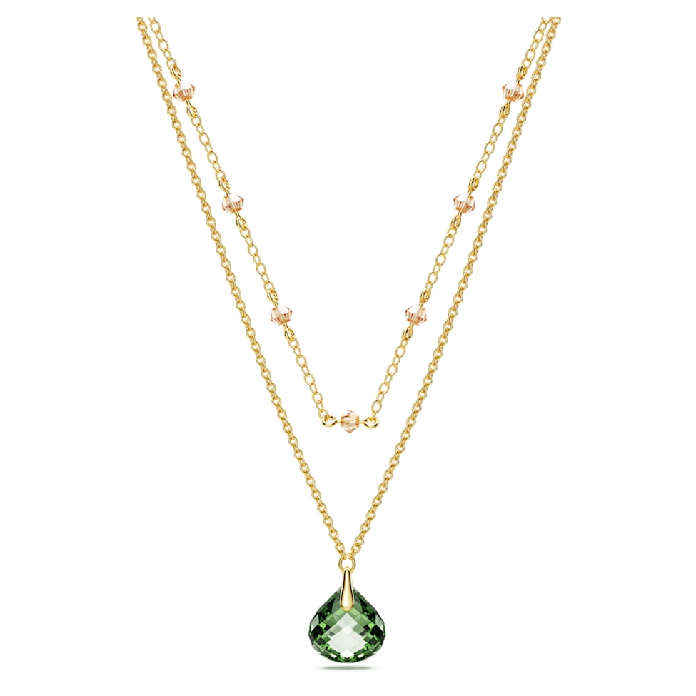 Tessa pendant, Green, Gold-tone plated by SWAROVSKI