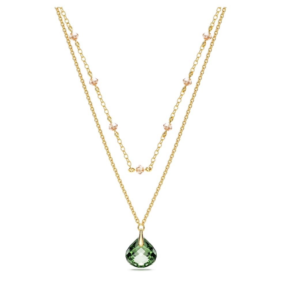Tessa pendant, Green, Gold-tone plated by SWAROVSKI