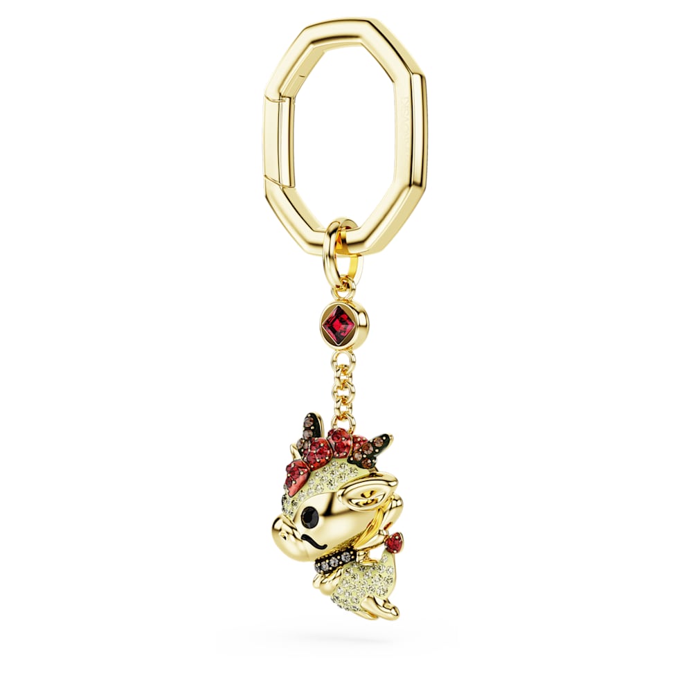 Chinese Zodiac key ring, Dragon, Yellow, Gold-tone plated by SWAROVSKI