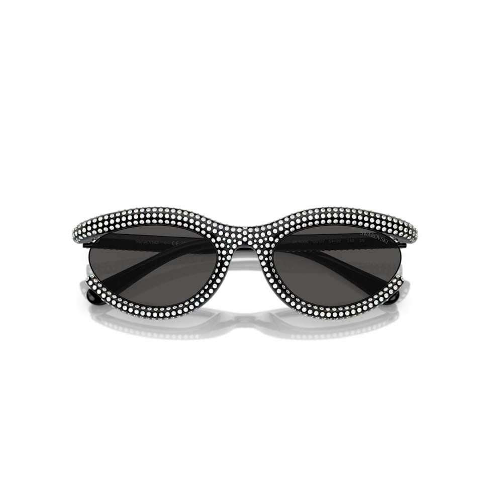 Sunglasses, Oval shape, SK6006, Black by SWAROVSKI