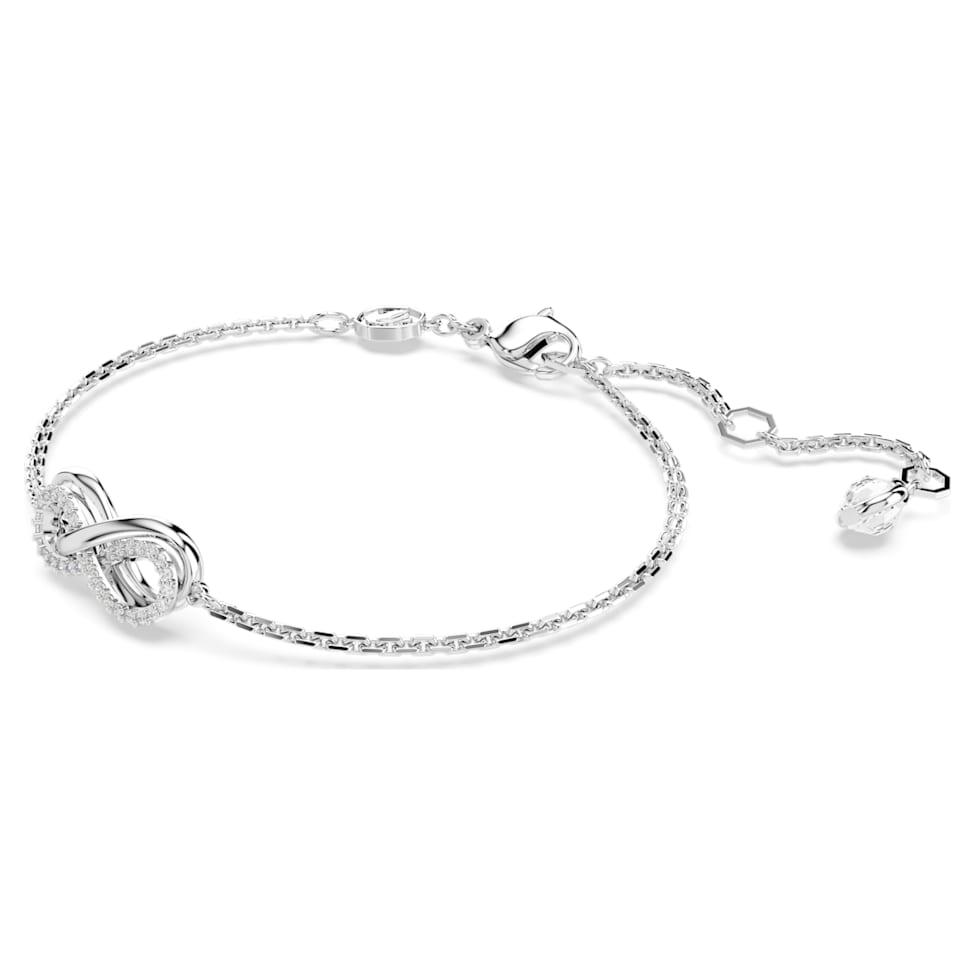 Hyperbola bracelet, Infinity, White, Rhodium plated by SWAROVSKI