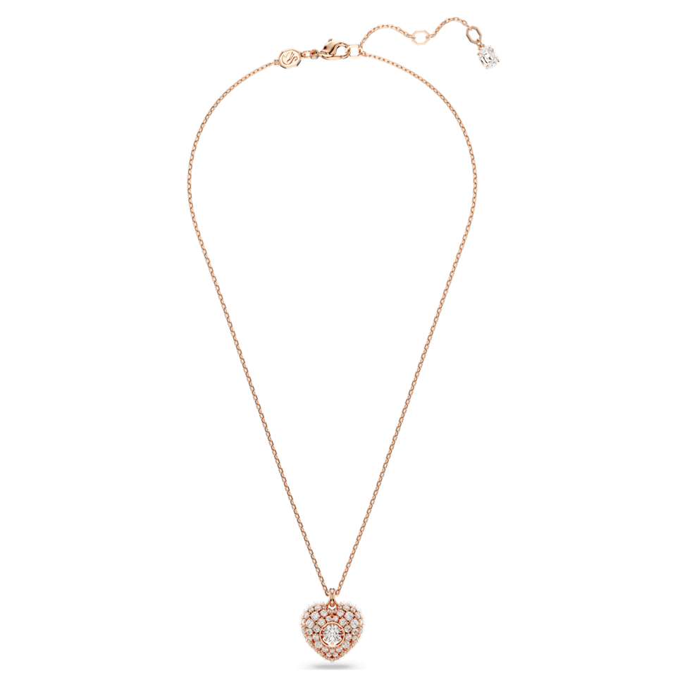 Hyperbola pendant, Heart, White, Rose gold-tone plated by SWAROVSKI