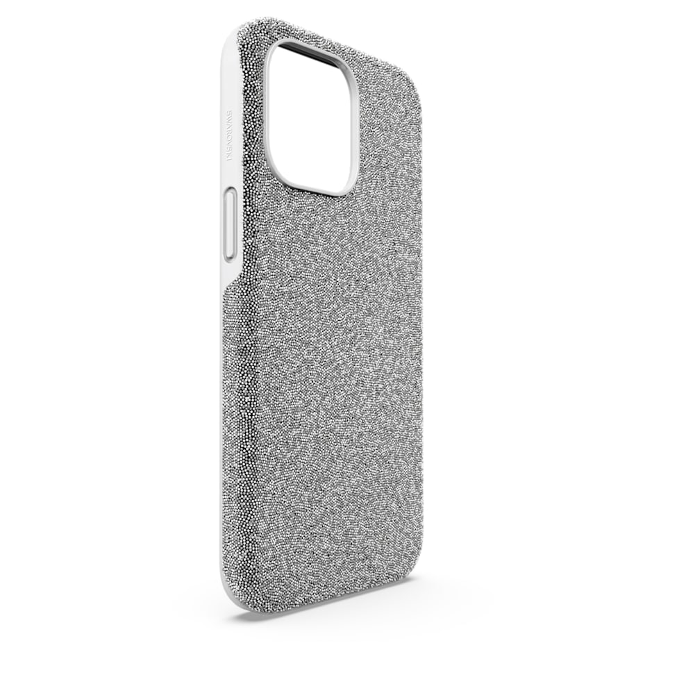 High smartphone case, iPhone® 15 Pro Max, Silver Tone by SWAROVSKI