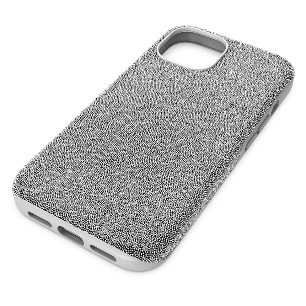 High smartphone case, iPhone® 15, Silver Tone by SWAROVSKI