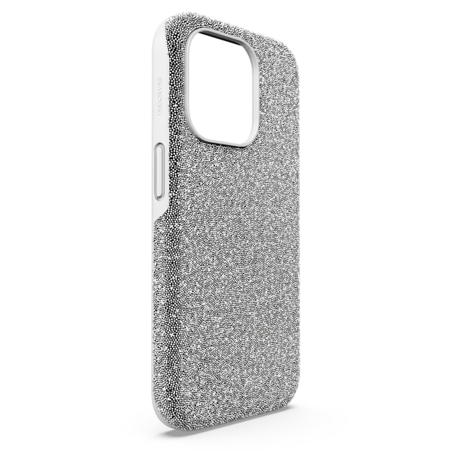 High smartphone case, iPhone® 15 Pro, Silver Tone by SWAROVSKI