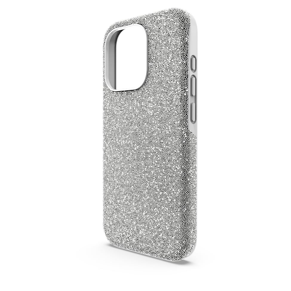 High smartphone case, iPhone® 15 Pro, Silver Tone by SWAROVSKI