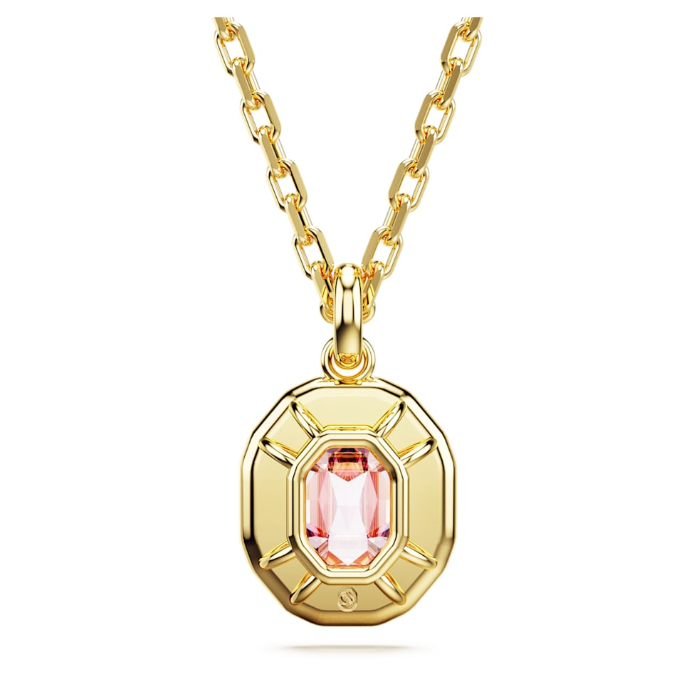 Imber pendant, Octagon cut, Pink, Gold-tone plated by SWAROVSKI