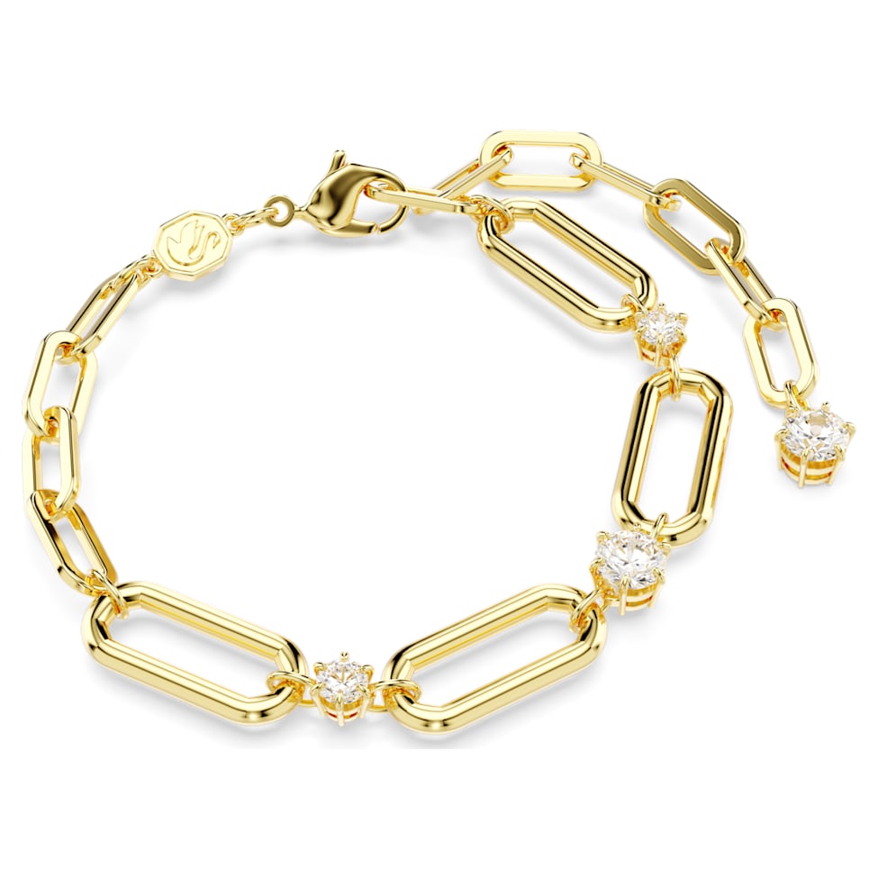 Constella bracelet, White, Gold-tone plated by SWAROVSKI