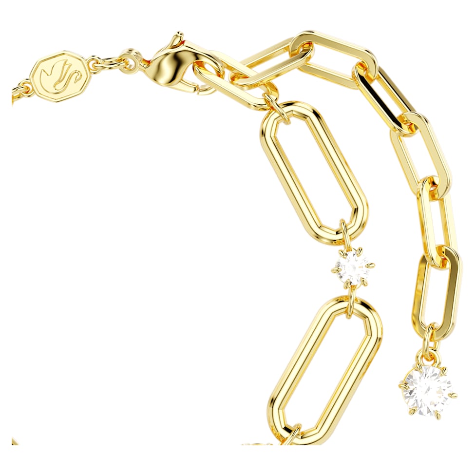Constella bracelet, White, Gold-tone plated by SWAROVSKI