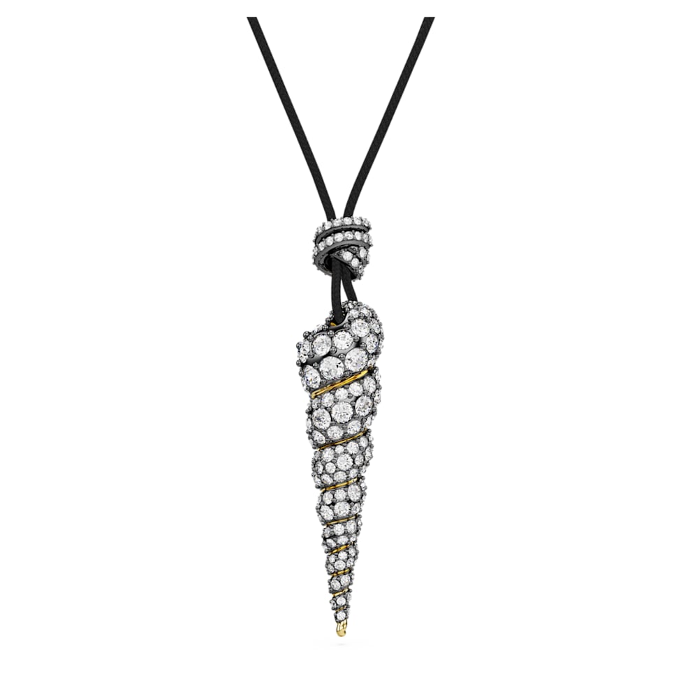 Idyllia pendant, Round cut, Shell, White, Mixed metal finish by SWAROVSKI