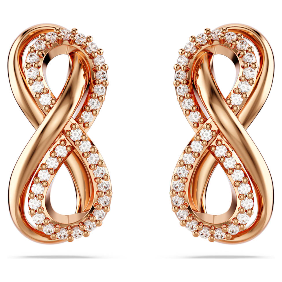 Hyperbola stud earrings, Infinity, White
