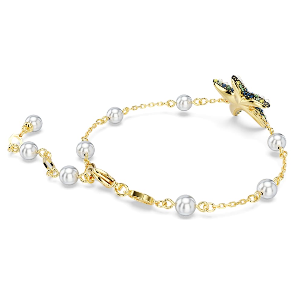 Idyllia bracelet, Crystal pearls, Starfish, Multicolored, Gold-tone plated by SWAROVSKI