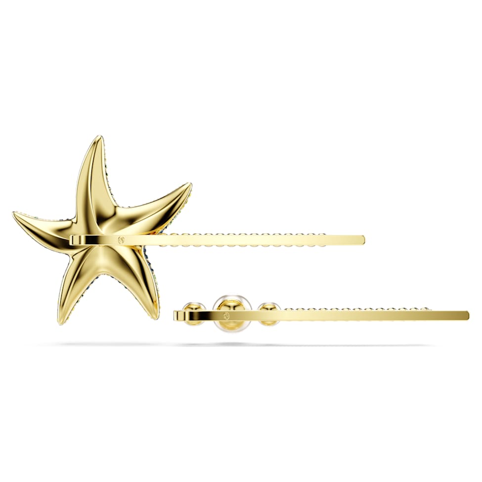 Idyllia hair pin, Set (2), Crystal pearls, Starfish, Multicoloured, Gold-tone plated by SWAROVSKI