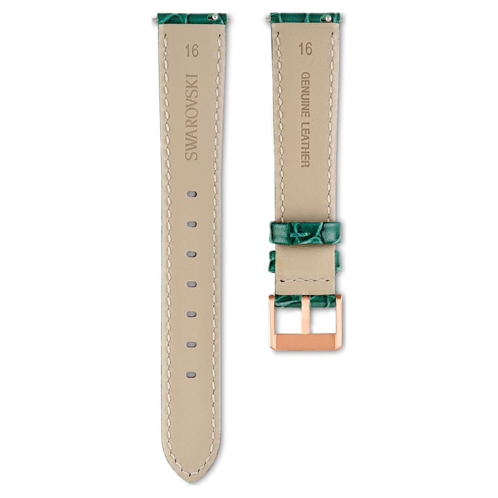 Watch strap, 16 mm (0.63") width, Leather with stitching