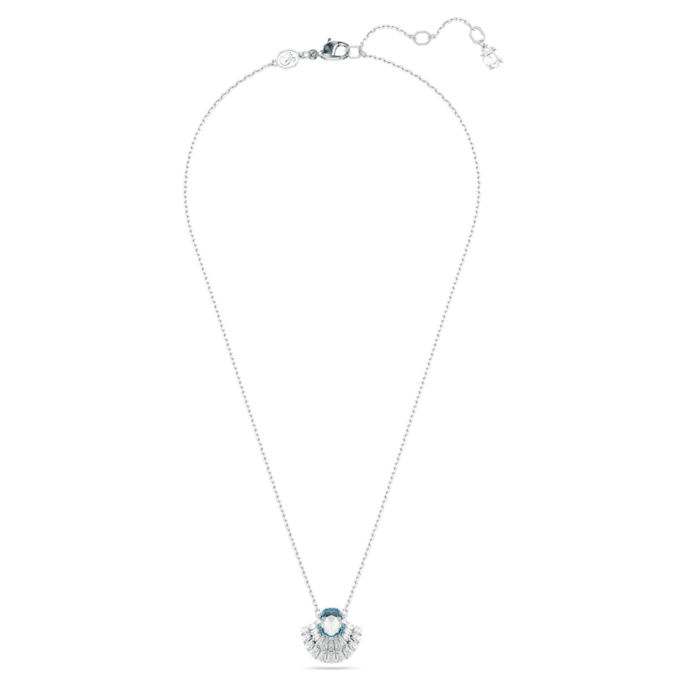 Idyllia pendant, Shell, Blue, Rhodium plated by SWAROVSKI