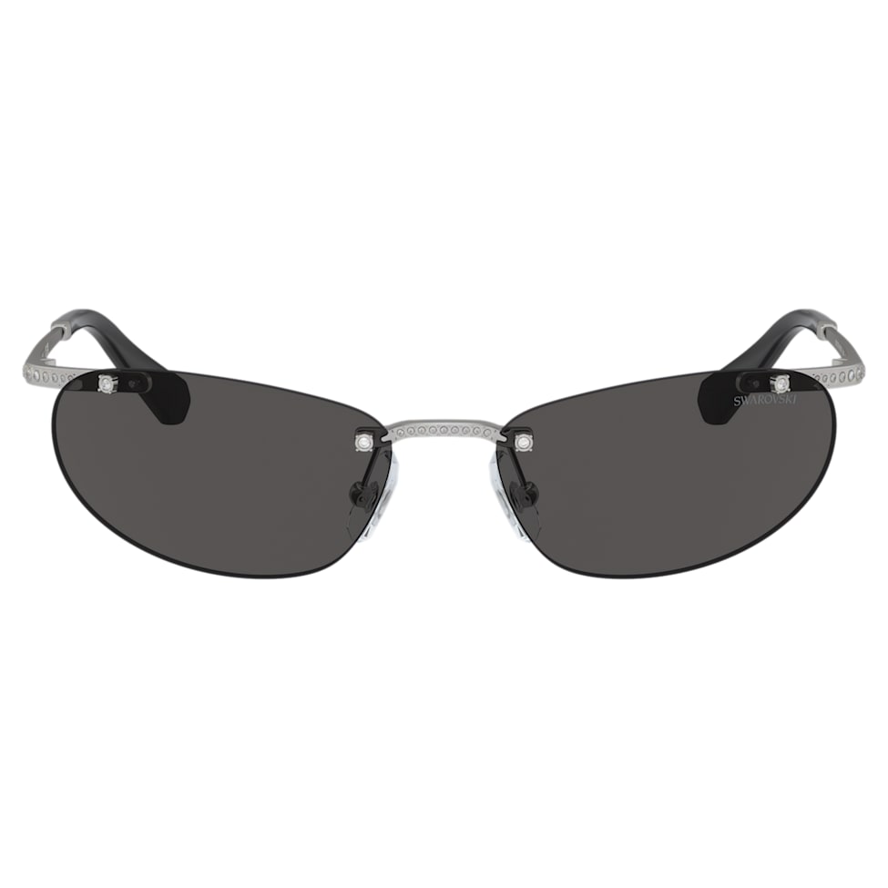 Sunglasses, Oval shape, Black by SWAROVSKI