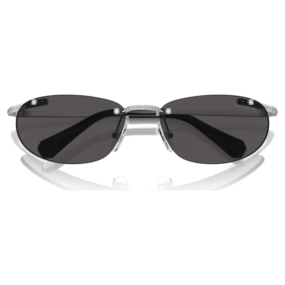 Sunglasses, Oval shape, Black by SWAROVSKI