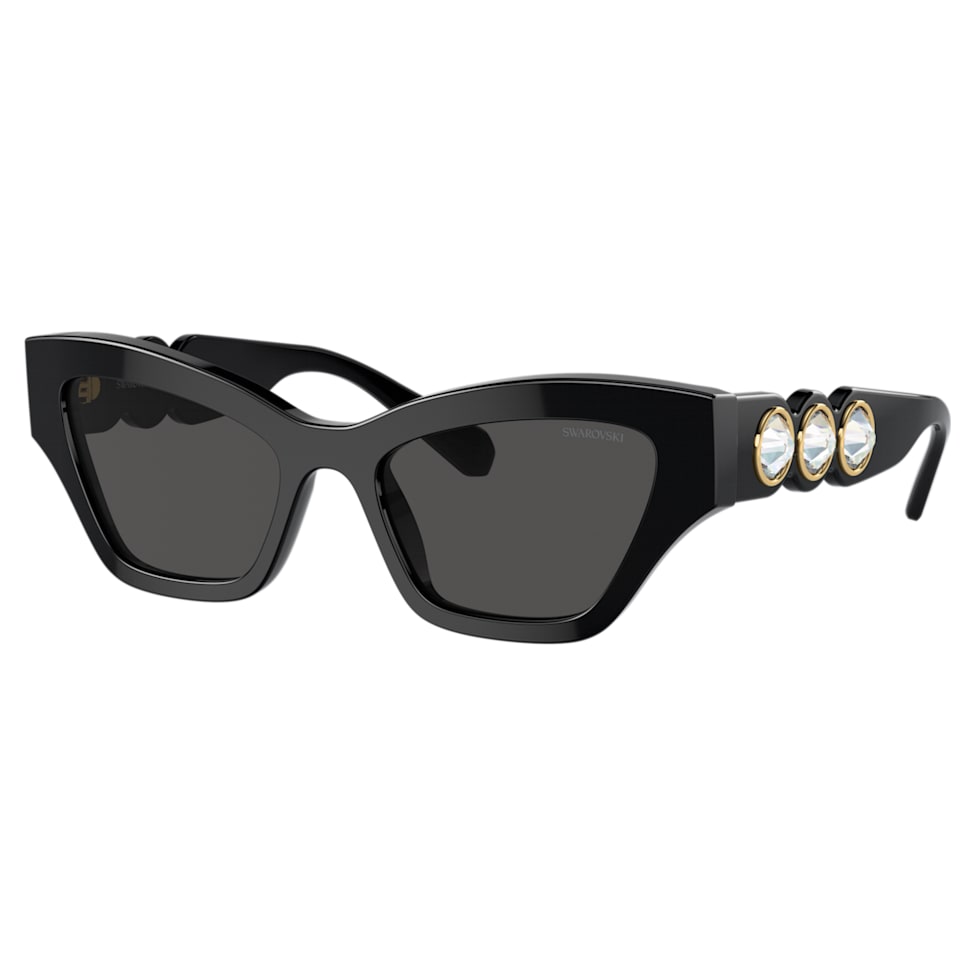 Sunglasses, Cat-eye shape, Black by SWAROVSKI