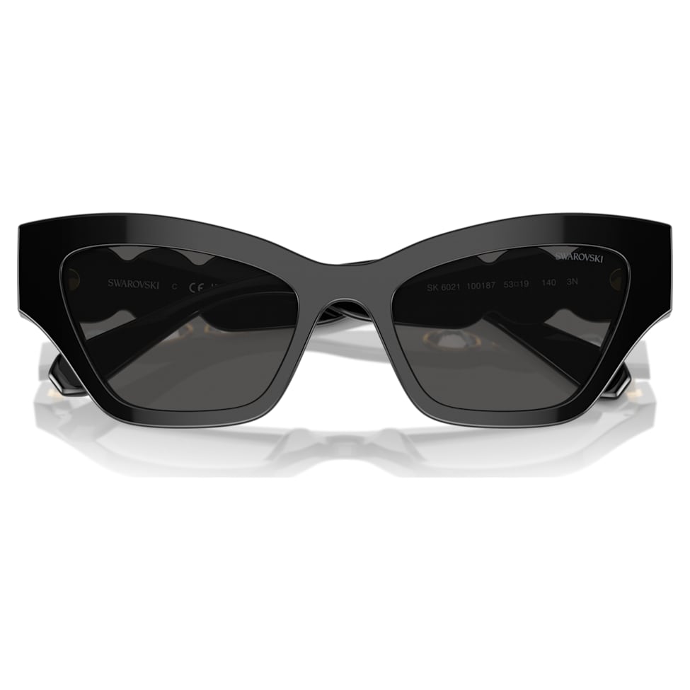 Sunglasses, Cat-Eye shape, Black by SWAROVSKI