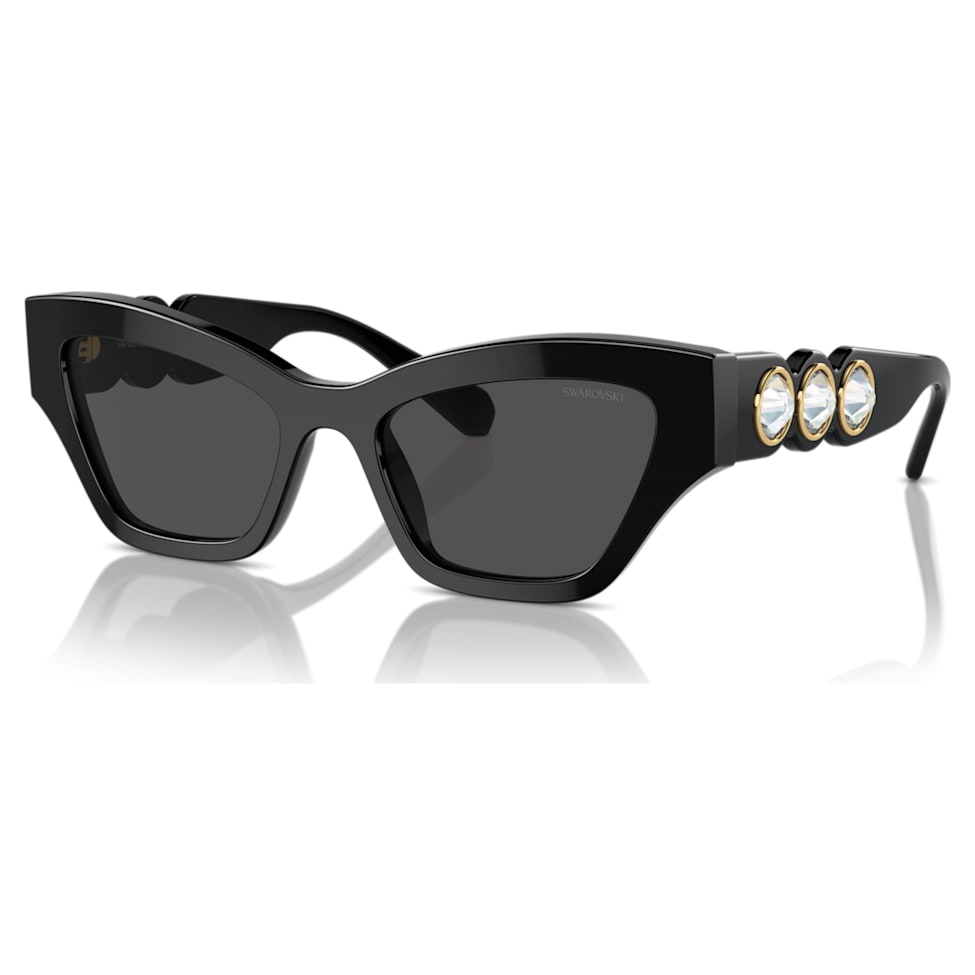 Sunglasses, Cat-Eye shape, Black by SWAROVSKI