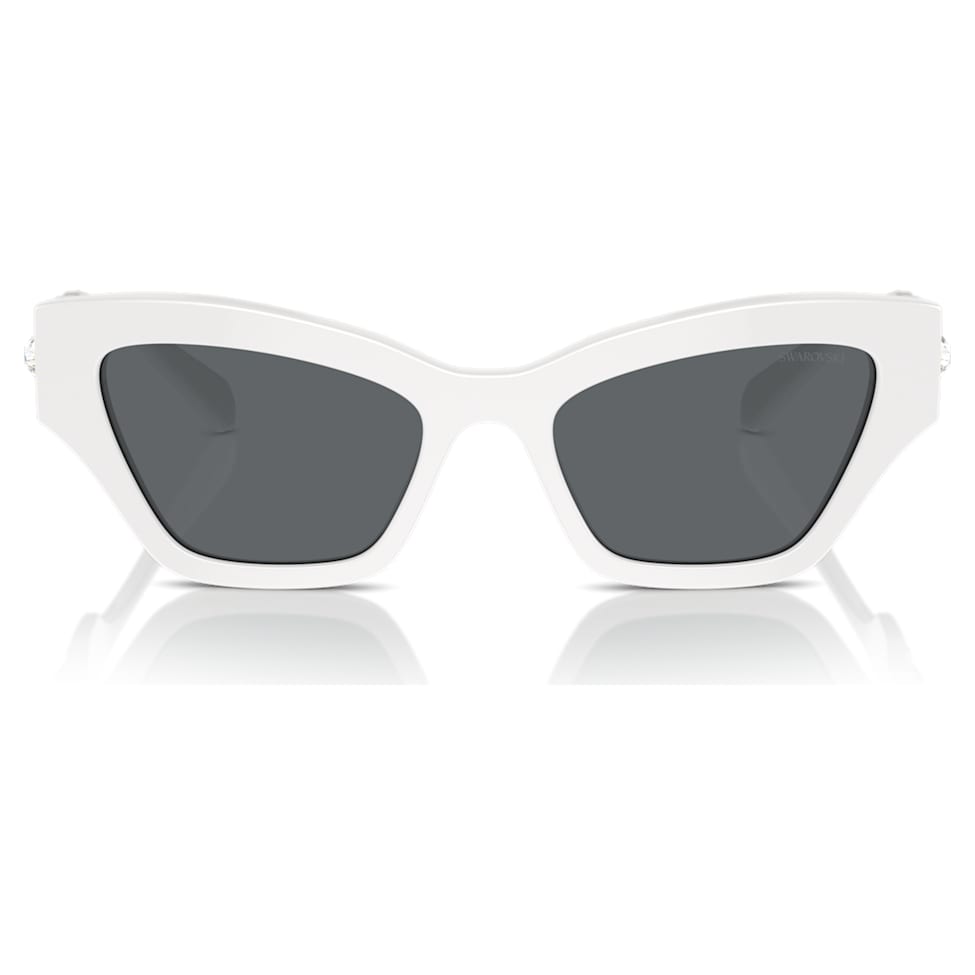 Sunglasses, Cat-Eye shape, White by SWAROVSKI