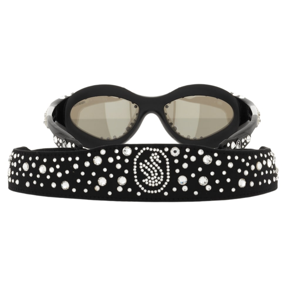 Swarovski Sunglasses with strap, Swimming shape, Black by