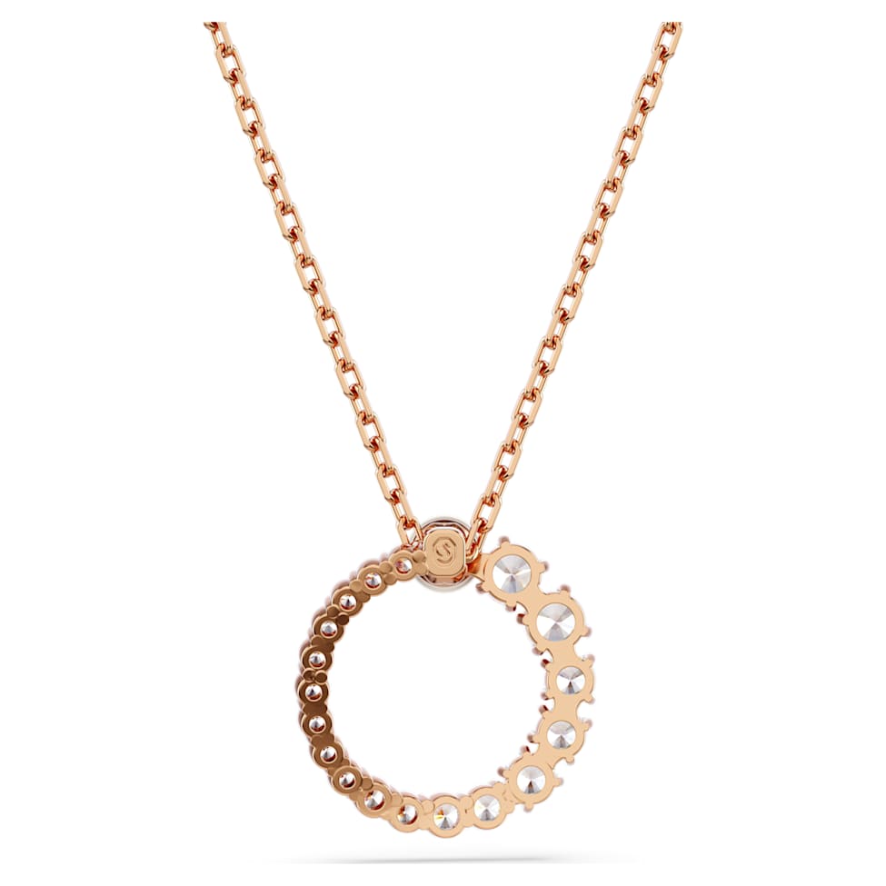Matrix pendant, Crystal pearl, Round cut, White, Rose gold-tone plated by SWAROVSKI