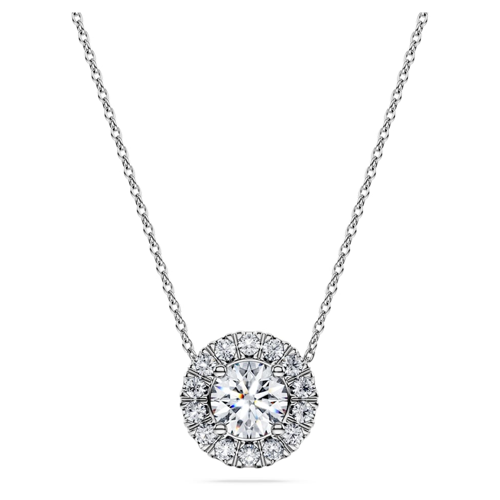 Eternity Tennis pendant, Laboratory grown diamonds 1 ct tw, 14K white gold by SWAROVSKI