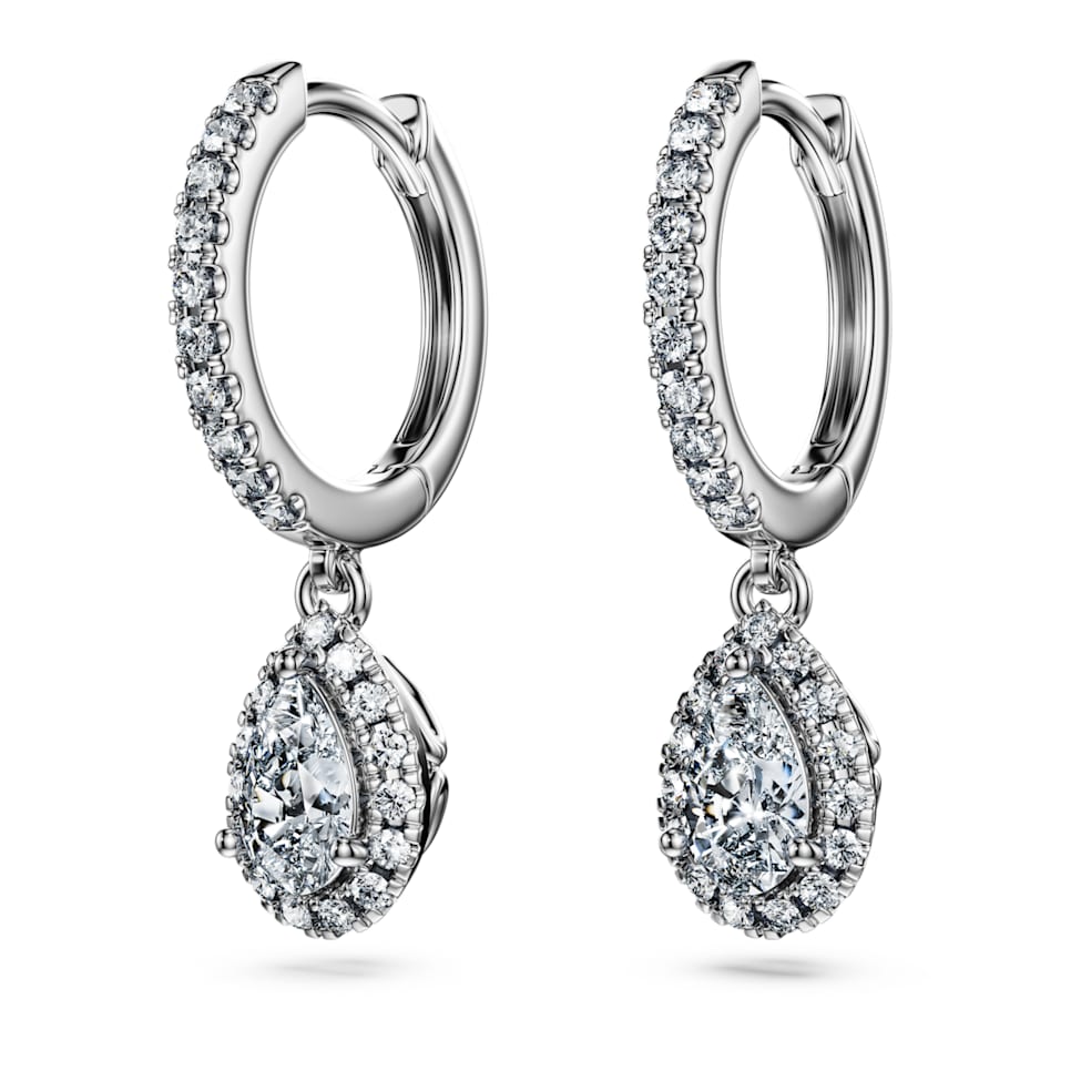 Eternity drop earrings, Laboratory grown diamonds 1.25 ct tw, 14K white gold by SWAROVSKI