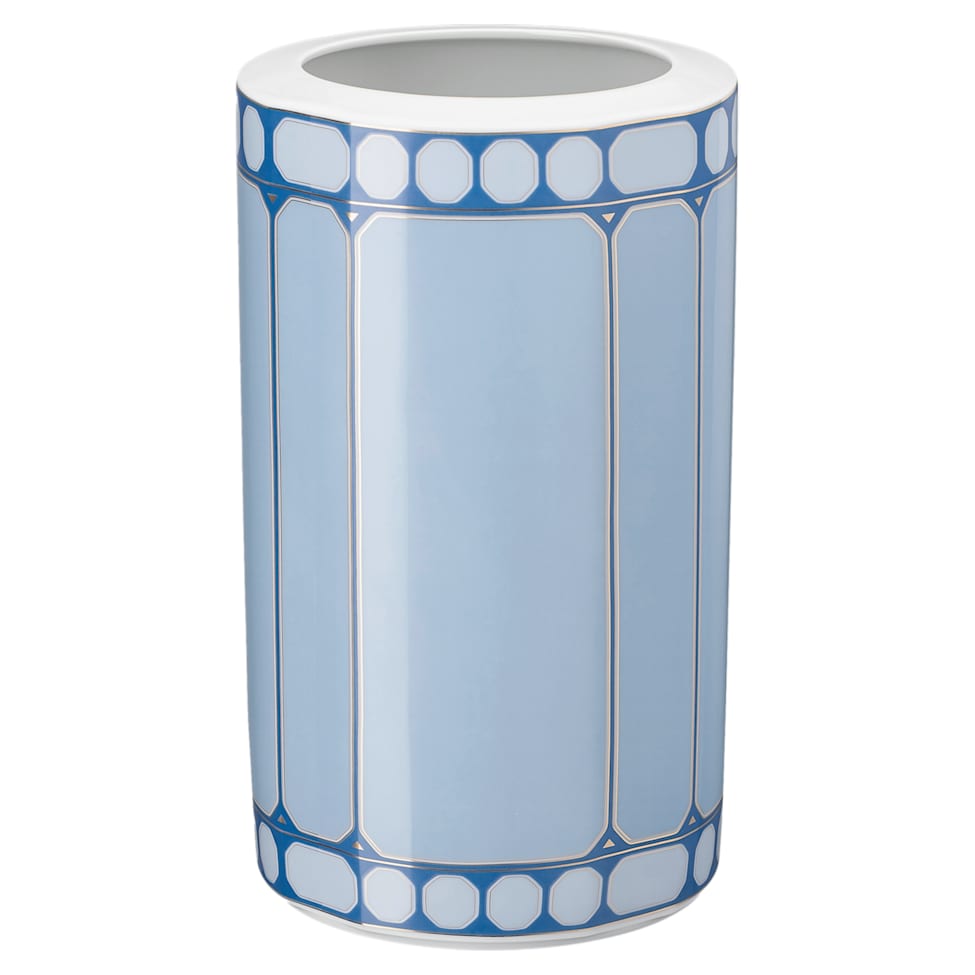 Signum vase, Porcelain, Blue by SWAROVSKI