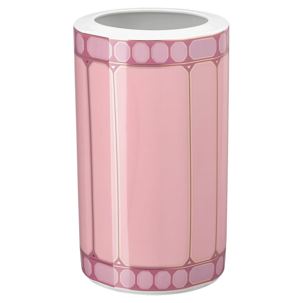 Signum vase, Porcelain, Pink by SWAROVSKI