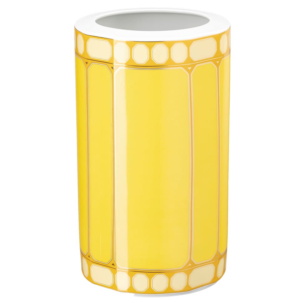 Signum vase, Porcelain, Yellow by SWAROVSKI