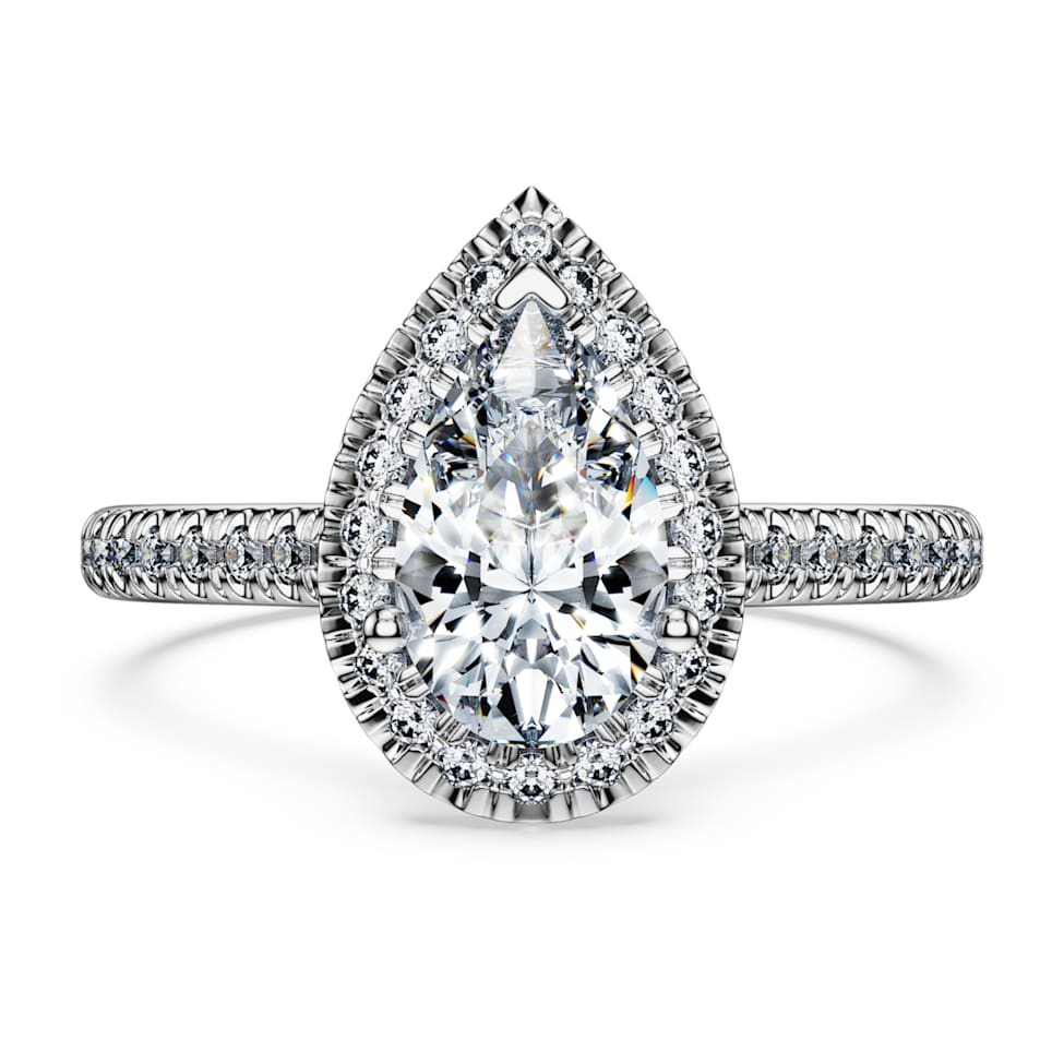 Eternity halo solitaire ring, Laboratory grown diamonds 1.3 ct tw, 14K white gold by SWAROVSKI