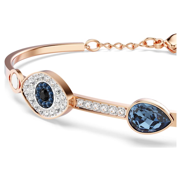 Symbolica bangle, Evil eye, Blue, Mixed metal finish by SWAROVSKI