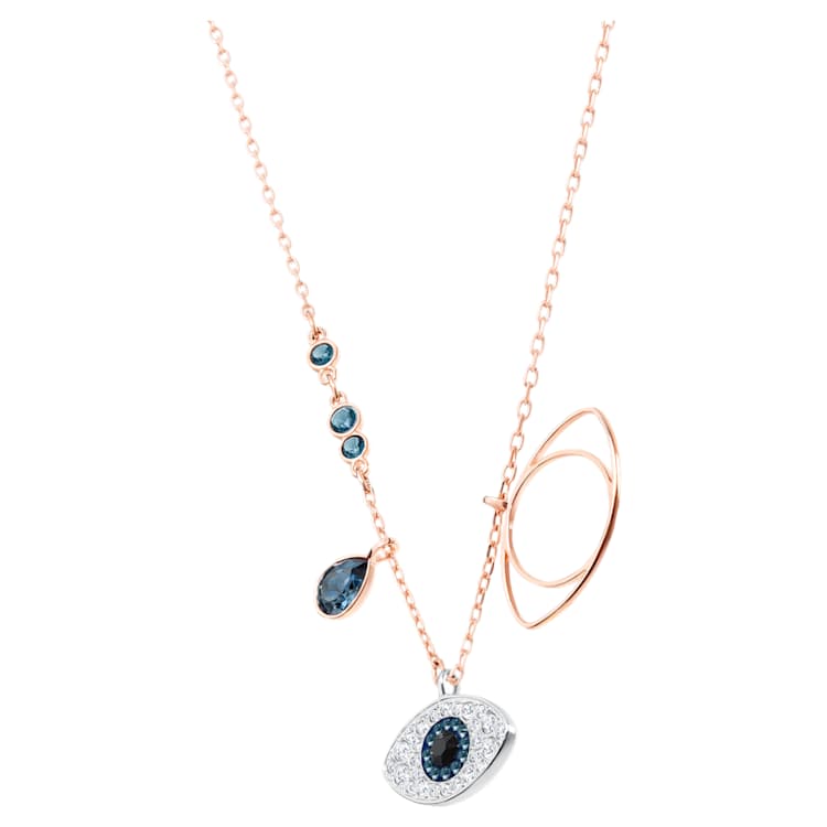 Symbolica pendant, Evil eye, Blue, Mixed metal finish by SWAROVSKI