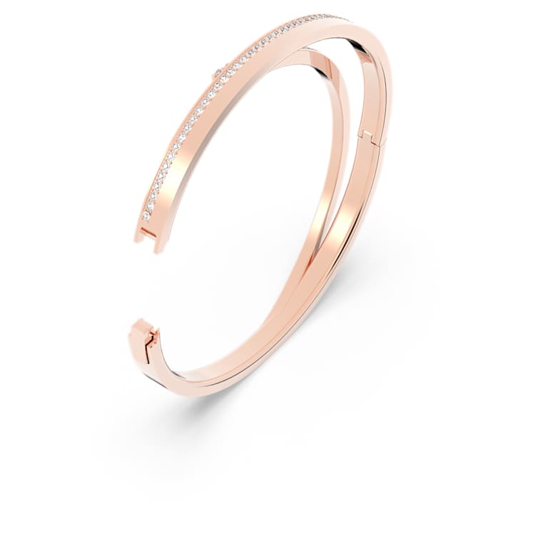 Fresh bangle, Round cut, White, Rose gold-tone plated by SWAROVSKI