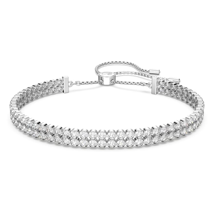 Matrix Tennis bracelet, Round cut, White